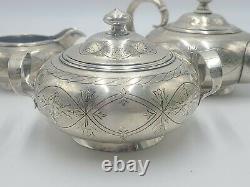 Antique Rare Imperial Russian Silver Tea Set AK 84 BC 1878 1.4 Lbs of silver