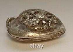 Antique Rare Pendant Heart Box Silver 84 Russian Imperial Mother of God