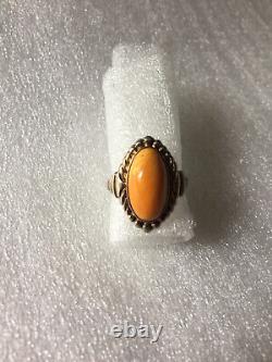 Antique Rings Vintage Soviet Silver 875 USSR Genuine Royal amber Baltic 1940s