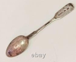 Antique Russian 1900s Imperial Silver 84 Signed Tea Coffee Spoon Length15cm 29g