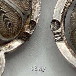 Antique Russian 84 Silver Ottoman Style Filigree Enamel Belt Buckle 3 Slides