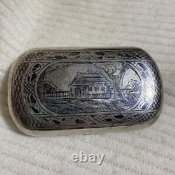 Antique Russian Cigarate case Silver Neillo Signed Bc1874 Imperial Original Rare