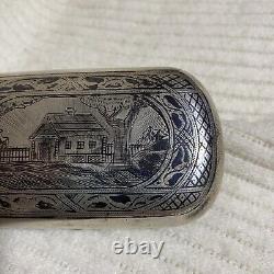 Antique Russian Cigarate case Silver Neillo Signed Bc1874 Imperial Original Rare