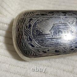 Antique Russian Cigarate case Silver Neillo Signed Bc1874 Imperial Original Rare