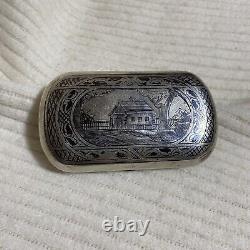 Antique Russian Cigarate case Silver Neillo Signed Bc1874 Imperial Original Rare