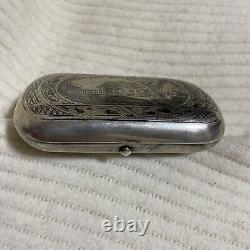 Antique Russian Cigarate case Silver Neillo Signed Bc1874 Imperial Original Rare