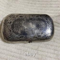 Antique Russian Cigarate case Silver Neillo Signed Bc1874 Imperial Original Rare