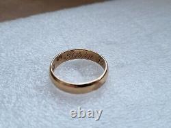 Antique Russian Imperial 22K Gold Wedding Ring / Band 92 96% Gold RARE Stamp