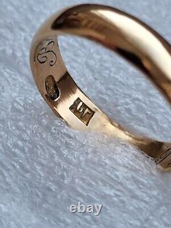 Antique Russian Imperial 22K Gold Wedding Ring / Band 92 96% Gold RARE Stamp