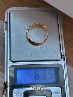 Antique Russian Imperial 22K Gold Wedding Ring / Band 92 96% Gold RARE Stamp