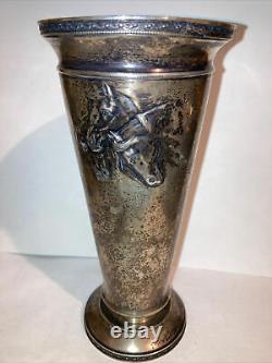 Antique Russian Imperial 84 Silver Vase Trophy Horses Equestrian