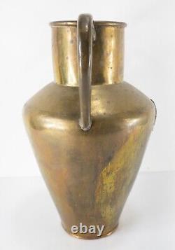 Antique Russian Imperial Brass Amphora Form Two Handle Vase Double Head Eagle