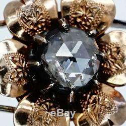 Antique Russian Imperial Diamond 56 Gold 14K Silver Brooch Pin Pendant Jewelry
