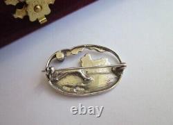 Antique Russian Imperial Elegant Brooch Engraved Silver 84 Tsarist Russia