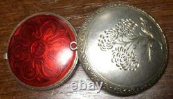 Antique Russian Imperial Enamel Sterling Silver 84 Jewelry Pendant Box Pill Box