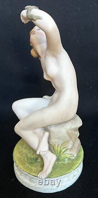 Antique Russian Imperial Gardner Porcelain Factory Figurine of an Eve & Serpent