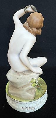 Antique Russian Imperial Gardner Porcelain Factory Figurine of an Eve & Serpent