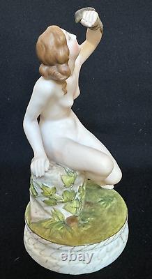 Antique Russian Imperial Gardner Porcelain Factory Figurine of an Eve & Serpent