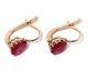 Antique Russian Imperial Gold 56 Spool Gold With Rubies Women's Earrings 3 Gr