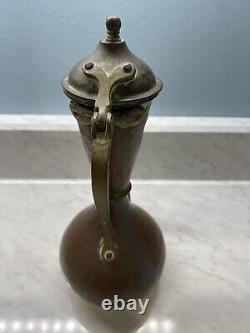 Antique Russian Imperial Hammered Copper Pitcher Coffee Pot