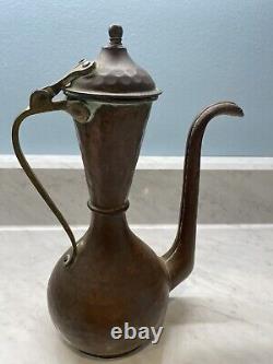 Antique Russian Imperial Hammered Copper Pitcher Coffee Pot