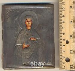 Antique Russian Imperial Icon Sterling Silver Saint Vera Veronica (26000)