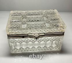 Antique Russian Imperial Large Glass Tea, Sugar Box, The stigma from M. F. 1911