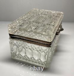 Antique Russian Imperial Large Glass Tea, Sugar Box, The stigma from M. F. 1911