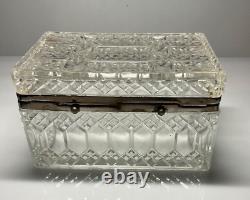 Antique Russian Imperial Large Glass Tea, Sugar Box, The stigma from M. F. 1911