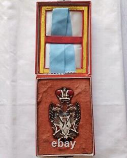 Antique Russian Imperial Order Of The White Eagle Poland Bronze Enamel Duplicate