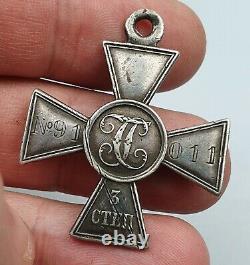 Antique Russian Imperial Original Silver St. George Cross 3rd Class