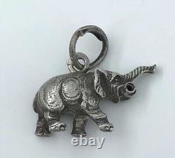 Antique Russian Imperial Pendant Elephant Talisman Silver 84 Empire 19th Century