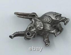 Antique Russian Imperial Pendant Elephant Talisman Silver 84 Empire 19th Century