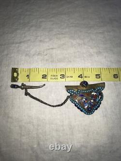 Antique Russian Imperial Period Cloisonné and Silver Gilt Belt Buckle