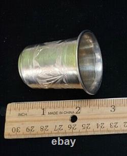 Antique Russian Imperial Silver 84 Engraved Kiddush Cup Moscow Ivan Sveshnikov