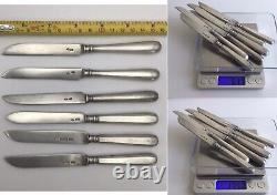 Antique Russian Imperial Silver 84 Set of 6 Dissert Knives (175 gm)