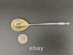 Antique Russian Imperial Silver Enamel Spoon