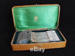 Antique Russian Imperial Silver Set of 12 Spoons by Ovchinnikov in Original Box