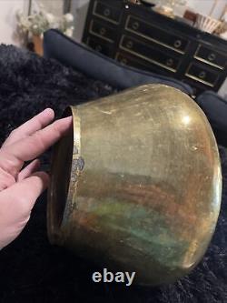 Antique Russian Pre Revolution Imperial Hallmark Brass Hand Rolled Jardiniere