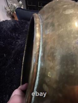 Antique Russian Pre Revolution Imperial Hallmark Brass Hand Rolled Jardiniere