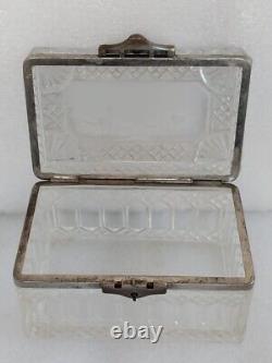 Antique Russian Russia Imperial Caesar Glass Tea Sugar Box 1911 Trinket Scarce