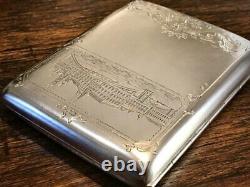 Antique Russian Solid Silver St Petersburg Gilded Cigarette Case 20th Century