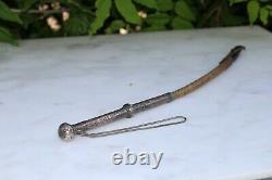 Antique Russian imperial Silver Niello Horse Riding Crop / Whip or sex whip