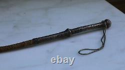 Antique Russian imperial Silver Niello Horse Riding Crop / Whip or sex whip