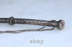 Antique Russian imperial Silver Niello Horse Riding Crop / Whip or sex whip