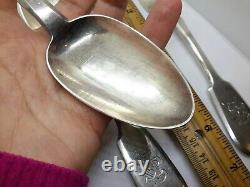 Antique Set of 4 SILVER 84 Spoons and Forks Monogram RUSSIAN IMPERIAL 335 Gr