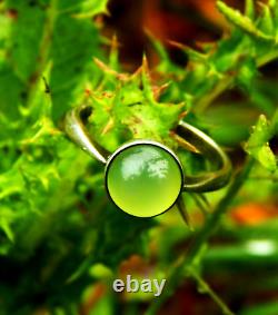 Antique, Siberian, Apple Green, Translucent Imperial Jade Cabochon 3.7Ct Ring