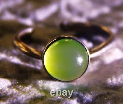 Antique, Siberian, Apple Green, Translucent Imperial Jade Cabochon 3.7Ct Ring