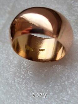 Antique Tsarism Imperial 14K Gold Wedding Ring / Band 56 Zolotnik BW RARE 13.62g