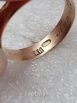 Antique Tsarism Imperial 14K Gold Wedding Ring / Band 56 Zolotnik CB RARE 4.59g